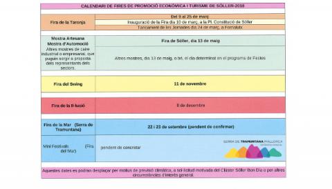 CALENDARI DE FIRES DE PROMOCIÓ ECONÒMICA I TURISME - 2018